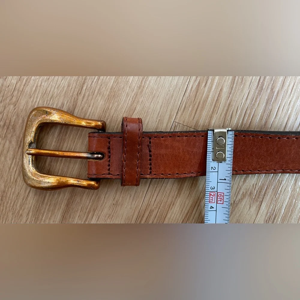 Vintage Fossil belt brown leather woven colorful women’s medium Guatemala boho